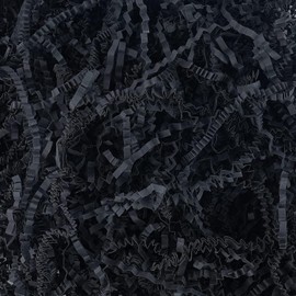 Ankelesz Easter Shred Paper Filler 50g Crinkle Cut Paper for Wrapping & Filling Gift Basket Gift Boxes (Black)