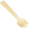Concession Essentials100 Pcs Mini Wooden Forks 4-inch Length,Natural Birch Wood