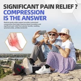 Pack of 2 Ankle Brace Professional Ankle Brace for Women/Men Compression Socks Foot Bandage for Plantar Fasciitis, Arthritis, Sprained Ankle, Achilles Tendon, Joint Pain, Sports