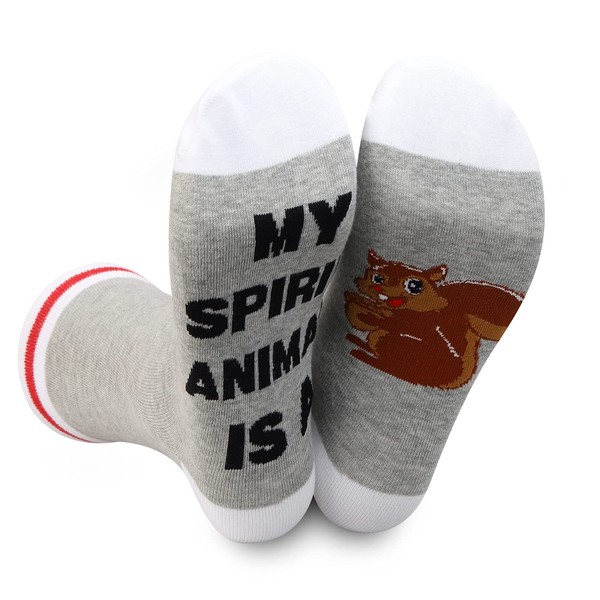 LEVLO 2 Pairs Squirrel Socks Squirrel Lover Gift My Spirit