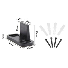 2 Pairs Barn Door Guides Plastic Adjustable Sliding Barn Door Floor Guide with 8 Screws Door Hardware - Black