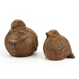 Sungmor Cast Iron Bird Statue, Vintage Animal Collection Figurines, Home Office Table Decor, Paperweight, Doorstop, Garden Lawn Cute Ornament, Rust Finish