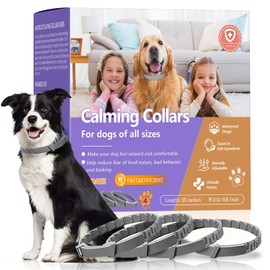 4 Pack Calming Collar for Dogs with Natural Pheromone | Dog Calming Collar Helps Reduce Unwanted Behavior | Stress Relief for Puppy & Adult Dogs, ‌Waterproof Calm & Relaxation Lasts 60 Days (Grey)