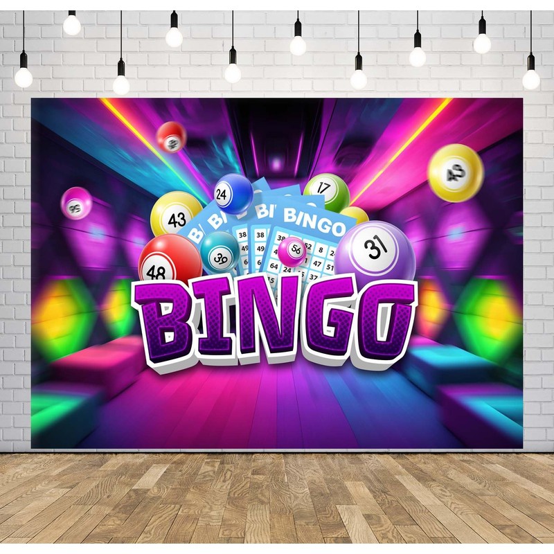Loccor 5x3ft Fabric Bingo Backdrop Bingo Night Game Time Snooker