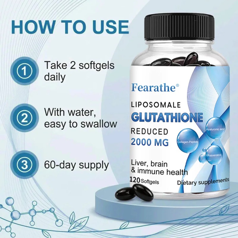 Liposomal Glutathione Capsules, Antioxidant Supplement for Skin, Hair, Nails &