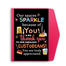 Mcduldul Thank You Card for Custodian, School Custodial Worker/Custodial Team Appreciation Gifts for Women Men, Custodian Day