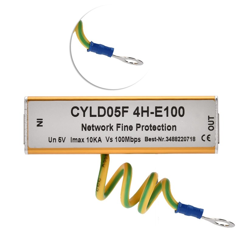 MUNEFE Ethernet Surge Protector, RJ45 RJ11 Metal Surge Protector, Surge