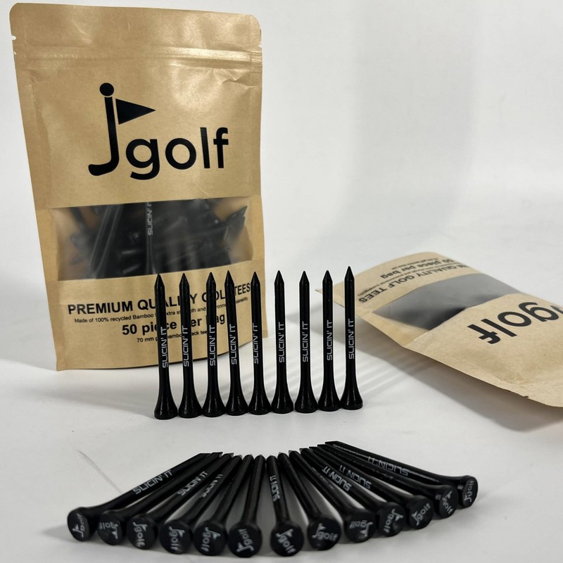 Jgolf 70mm BAMBOO Golf Tee | Funny ""Slicin' It"" Golf