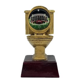 Decade Awards Fantasy Football Trophy, Gold Toilet Bowl - 6 Inch Tall/Engraved Last Place FFL Toilet Award - Customize Now