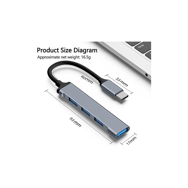 Hub USB C 3.0 a USB adaptador múltiple de 4
