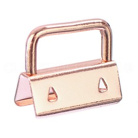 25 Sets - CleverDelights 1" Key Fob Hardware Set With Key Rings - Rose Gold Color - 1 Inch Lanyards Key Chains