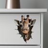 Giraffe Decal - Wall Hole Sticker with 3D Effect