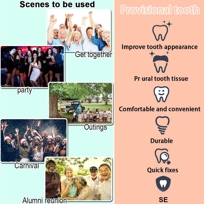 Tooth Provisional Teeth Kit, Provisional Fake Teeth Replacement Kit for