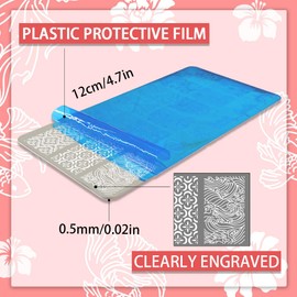 PH PandaHall 3pcs Koi Nail Stamping Plates, East Lotus Nail Stamper Plum Bossom Nail Art Stencils Print Nail Stencils Stainless Steel Nail Image Plate for Nail Art Design Manicure Salon