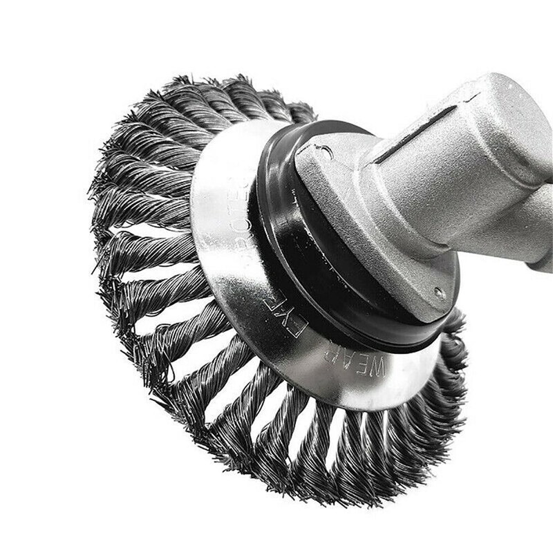 6/8" Weed Brush Steel Wire Trimmer Wheel Garden Lawnmower Grass