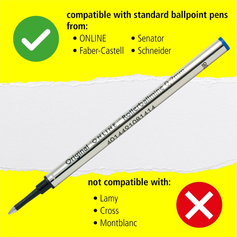 ONLINE Rollerball refill, line width 0.7 mm, ink blue ISO