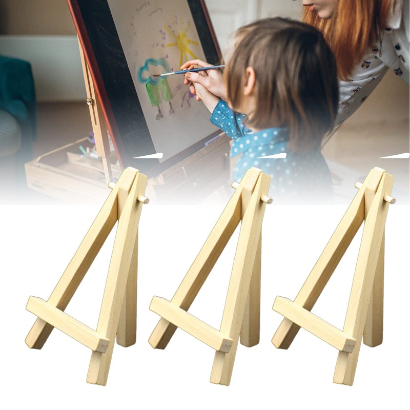 Wooden Table Top Easel, 5pcs 5inch Mini Display Wood Easel