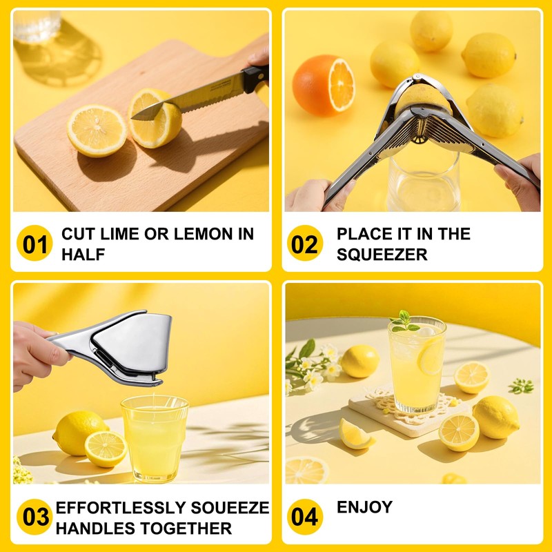 Lemon Squeezers Manual Max Extraction, 2025 NEW Upgrade Hand Press
