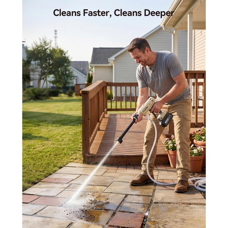 TaskStar Portable Cordless 1250PSI High Pressure Power Washer