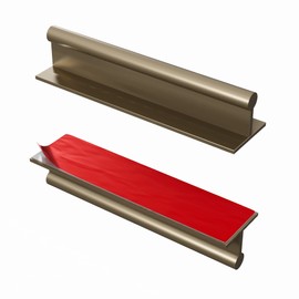 HRX Self-Adhesive Edge Fingerpull Door Handle - Easy to Install Screwless Peel and Stick on Glass, Wood, Metal, Plastic - Sliding Doors Knob for Kitchen Fronts, Drawers & Dressers Panels - 2 Pack