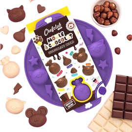 Chefclub Kids Non Stick Silicone Mold - 21 Fun Shapes for Chocolate, Ice Cream & Jelly - Montessori-Inspired Baking Tray for Holiday Treats, Food Grade, BPA-Free, Dishwasher & Freezer Safe