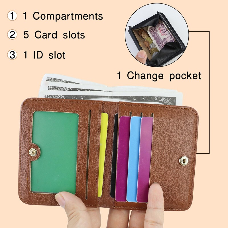 MultiValue Small Wallet for Women, PU Leather Credit Card Holder