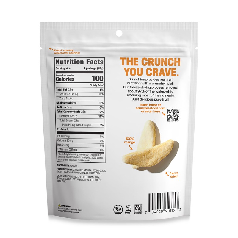 Crunchies Freeze-Dried Fruits, 100% All Natural Crispy Fruit, Non GMO