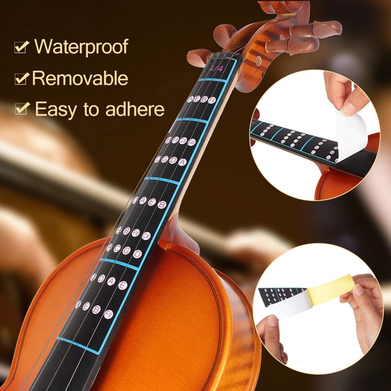 KooingTech 4/4 Violin Fingerboard Sticker, Removable Violin Finger Position Marker
