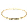 by you Inspirational Warrior Message Engraved Thin Cuff Bangle Hook