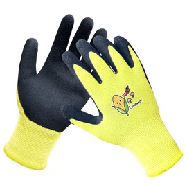 Evridwear Kids Gardening Gloves for Boys Girls Outdoor Yard Work,Planting (L (9-12yr), Yellow)