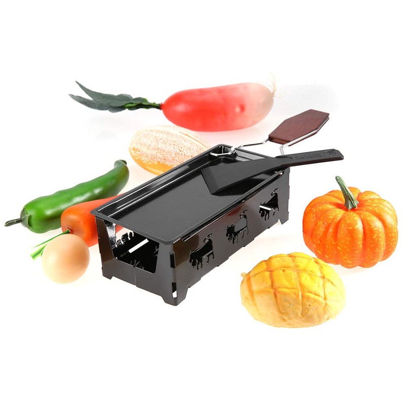 Cheese Raclette, Foldable Candlelight Cheese Melter Pan Non-Stick Tea Light