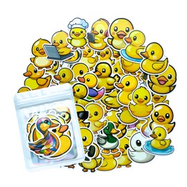 HNTR® Yellow Duck Stickers | 55 Fun Duck Decals for Kids & Adults | Waterproof Vinyl Duck Gifts for Laptops, Bottles, Journals & Scrapbooks