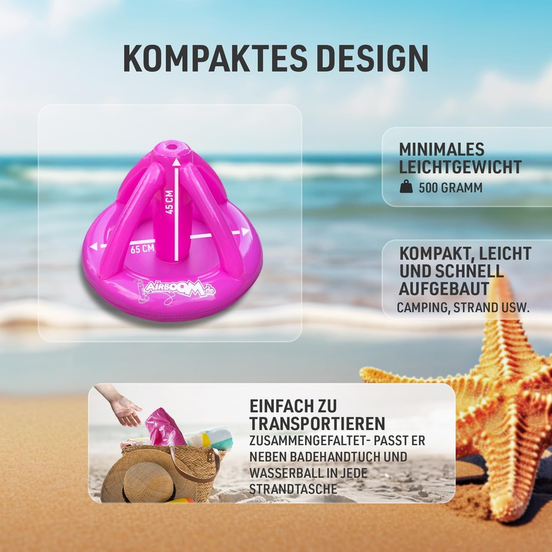 Airboom - Inflatable Umbrella Stand for Beach Umbrellas Including Pump