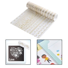 12 Rolls Thin Washi Tape Set, 15MM Wide Gold Thin Decorative Masking Washi Tapes for Journal,Scrapbook, Planner, Crafts