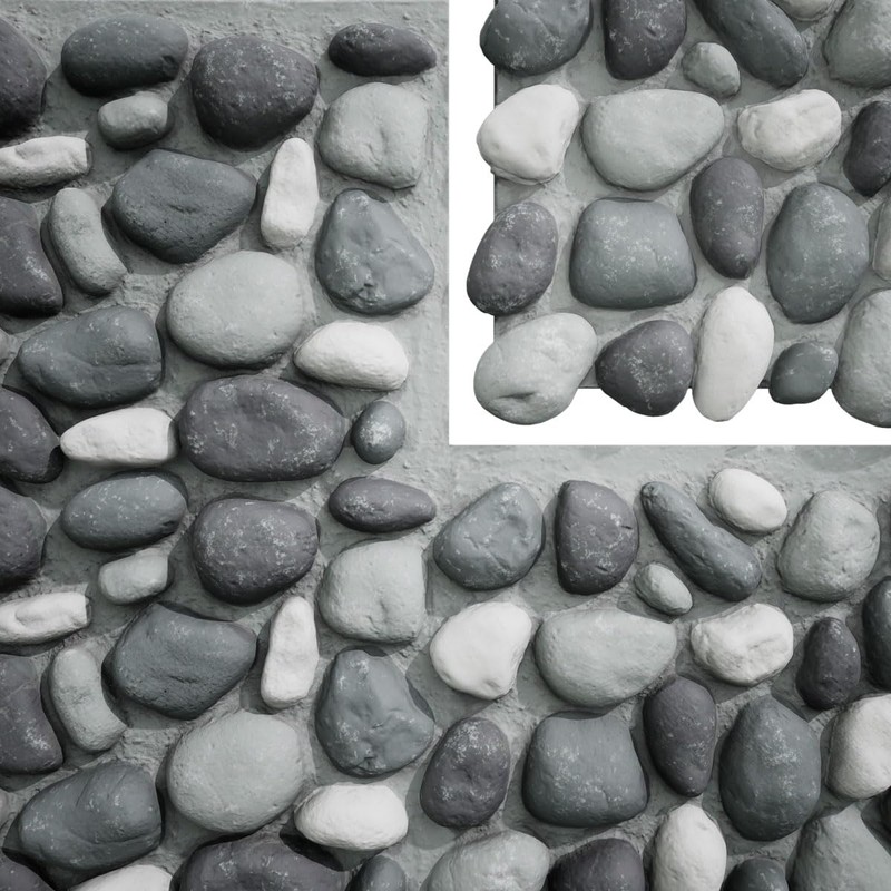 EverStone River Rock Faux Rock Panel, 49"W x 24 3/4"H