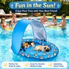 55 x 35 Inch Inflatable Dog Pool Float with Sunshade