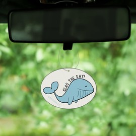 Seas The Day Whale Air Freshener (2-Pack) Funny Car Air Freshener, Cute Car Air Freshener, Prank Air Fresheners For Your Car, Cute & Funny Hanging Car Air Fresheners (Seas The Day (Ocean))