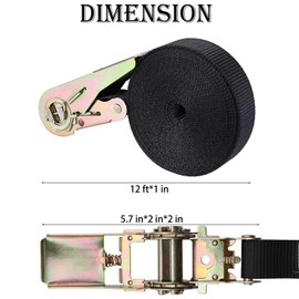 MOOCY Endless Ratchet Tie Down Straps Heavy Duty Cargo Tie Downs,NO Hook Nylon Black Strap Down Ratcheting Securing Straps,Luggage Straps for Motorcycles, Trailer Loads, Kayak