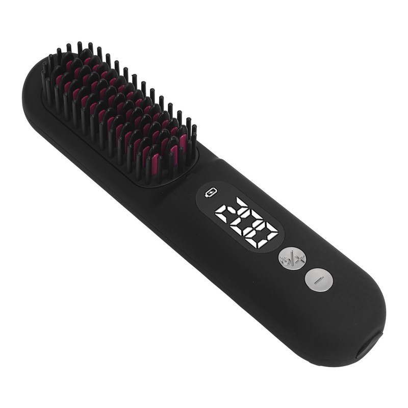 Heated Hair Straightening Brush Negative Ions 30s Fast Heating Rechargeable