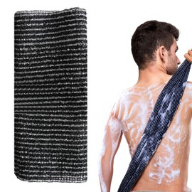 Exfoliating Antibacterial Shower Towel for Men - Long Back Scrubber for Shower Use, Premium Body Scrubber and Back Exfoliator, Soft and Durable Wash Cloth Body Towel for Deep Cleaning