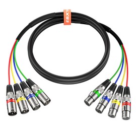 EBXYA 3 Ft XLR Snake Cables 4 Colored, 4-Channel Male to Female XLR Microphone Cable, for Live, Recording, Studios