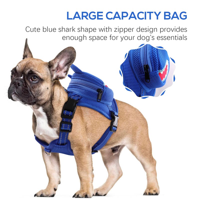 IDOMIK Dog Backpack Harness, No-Pull Dog Backpack with D-Ring for