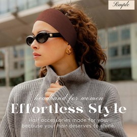 Tumurup Women's Sports Headband Set of 6 - Headband Women's Thin Sweat Headband Non-Slip Hairband Elastic Headbands for Cosmetics Workout Yoga Running Fitness Gym