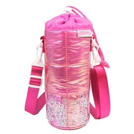 PK Water Bottle Cover, Plastic Bottle Holder, Girls, Children, Shoulder Hanging, Excursions, Going Out, Girls, Elementary School, Kindergarten, Cute (Pink)