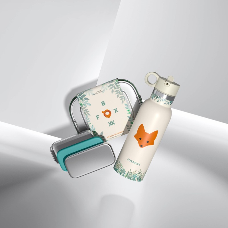 FOXBOXX Edelstahl Brotdose/Mini 800ml Special/MINI Dose 150ml 2 Deckel /