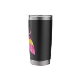 Geometric Pink and Yellow Rosy Maple Moth Insect Bug Stainless Steel Insulated Tumbler
