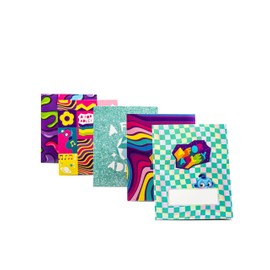 A for Adley Designed School Folders a Fun Way to Store All Your Important School Papers and Special Artistic Creations 5 Folders Included in Each Set (Adley's Retro Galaxy)