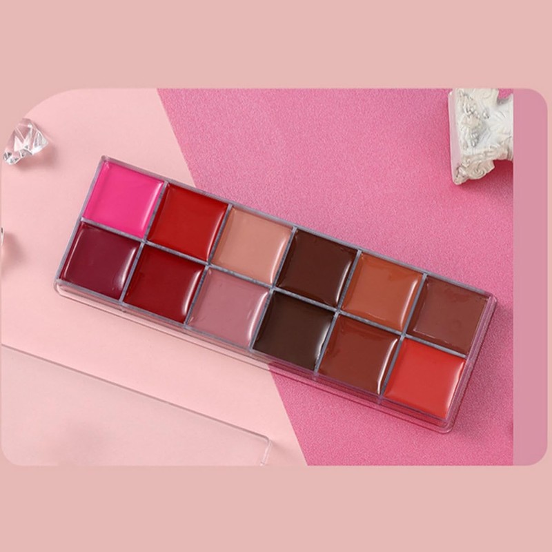 Paleta de Labios Colorida Maquillaje Labial Mate De Larga Duración