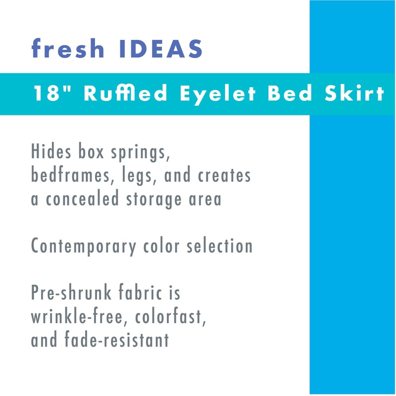 Fresh Ideas Eyelet Ruffled Bedskirt – Ruffled Bedding with Gathered
