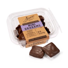 Asher's Chocolates Company, Chocolate Covered Graham Cracker Minis, Made From the Finest Kosher Chocolate, Small Batches, Family Owned Since 1892 (6 oz, Dark Chocolate)